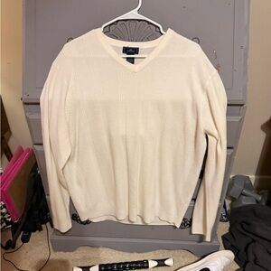 Dockers Men's Cream V-Neck Sweater